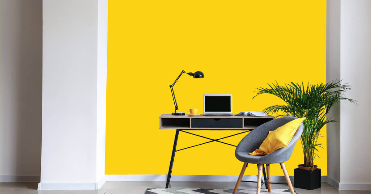 Papier peint jaune uni