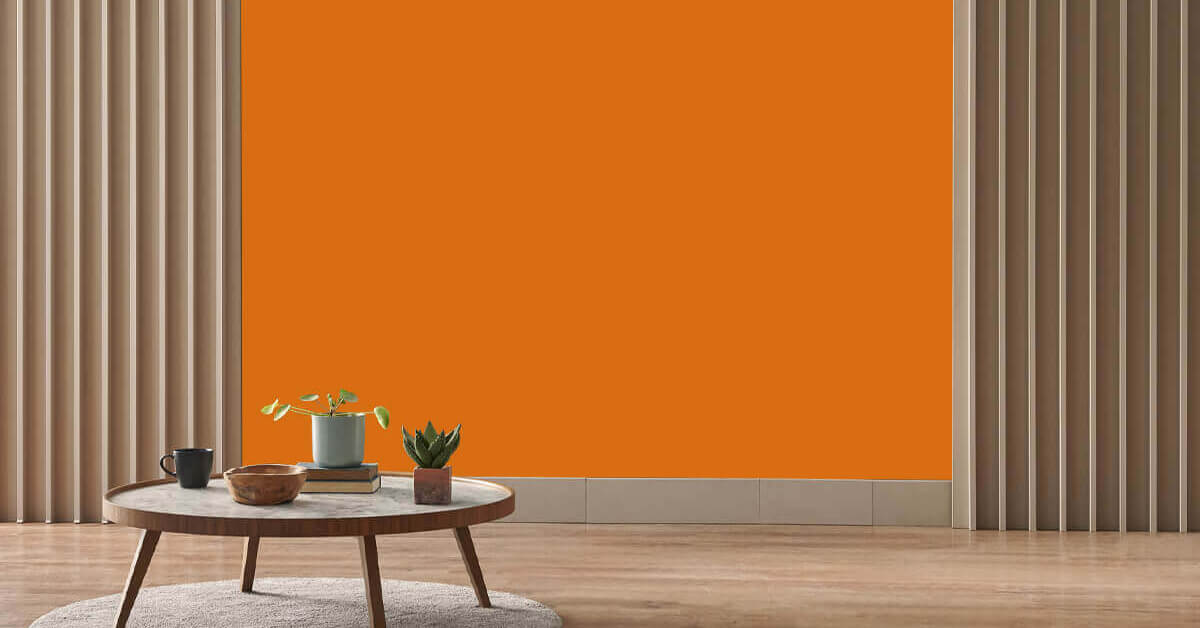 Papier peint orange uni