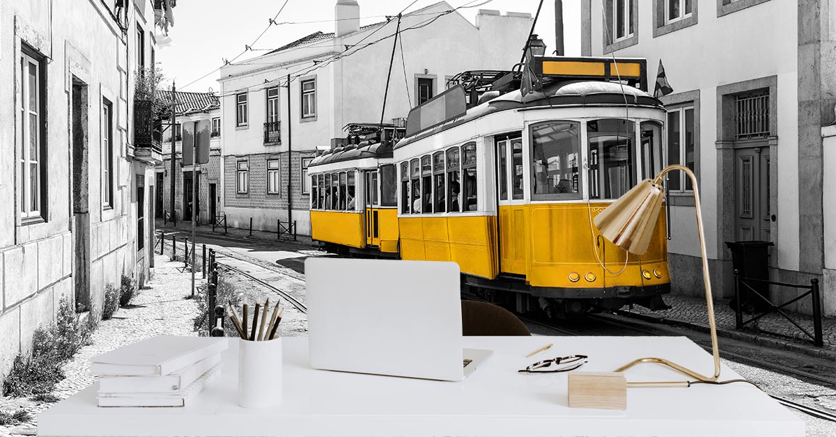 Papier peint avec trams Papier peint avec trams