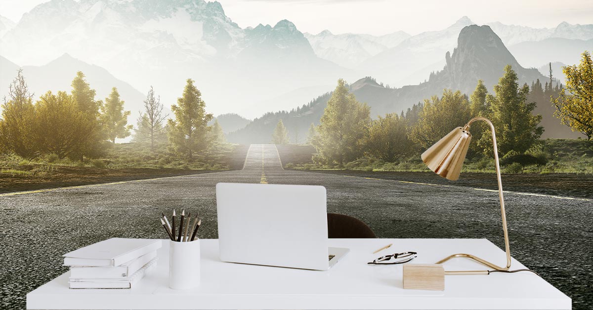 Papier peint avec routes et rues