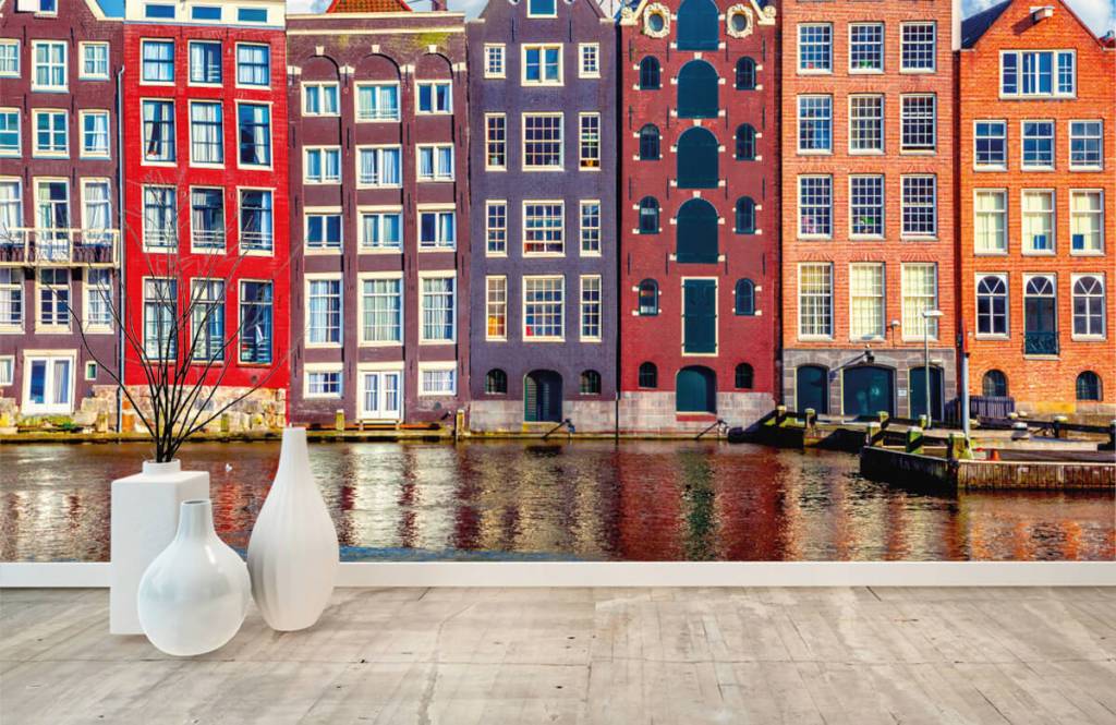 Papier peint Villes - Maisons d'Amsterdam - Chambre à coucher 1