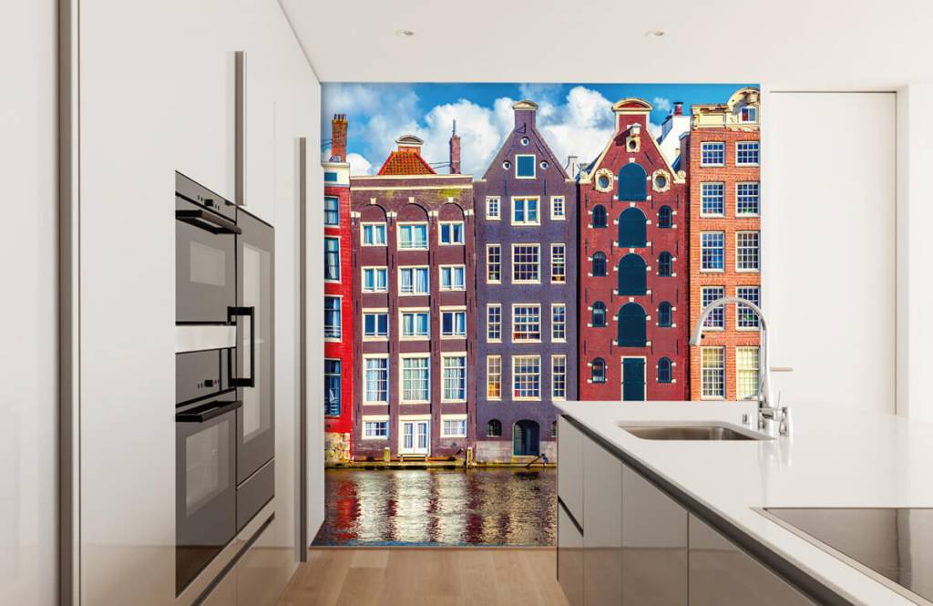 Papier peint Villes - Maisons d'Amsterdam - Chambre à coucher 4