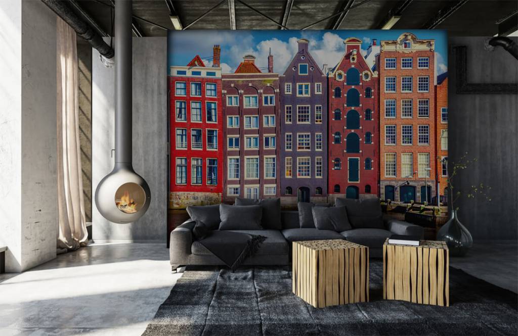 Papier peint Villes - Maisons d'Amsterdam - Chambre à coucher 7