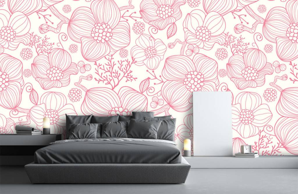 Patterns for Kidsroom - Grandes fleurs roses - Chambre à coucher 2