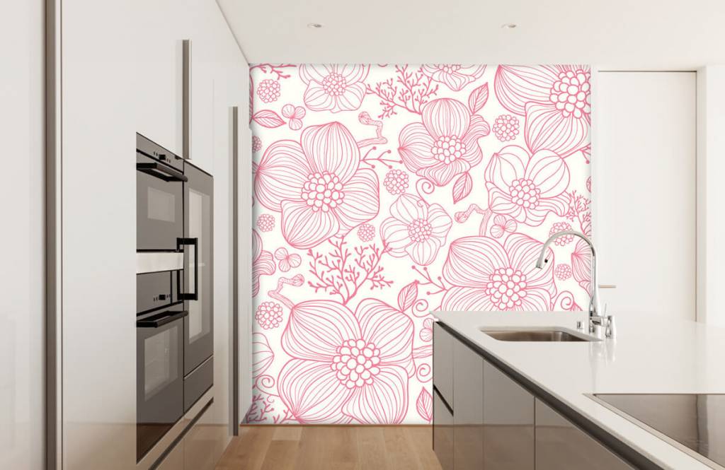 Patterns for Kidsroom - Grandes fleurs roses - Chambre à coucher 3