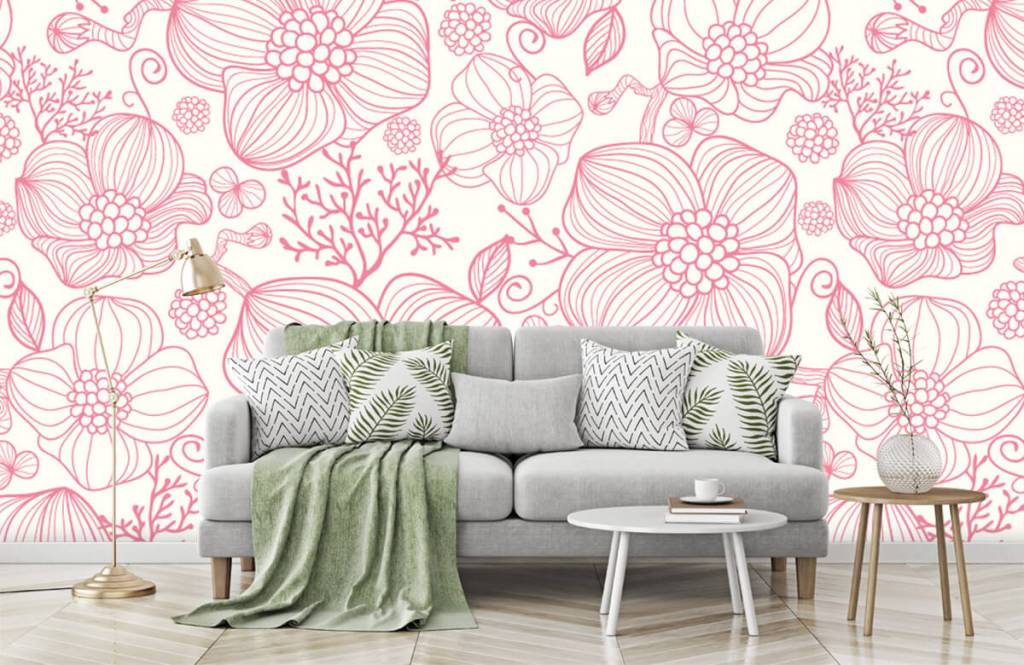 Patterns for Kidsroom - Grandes fleurs roses - Chambre à coucher 7
