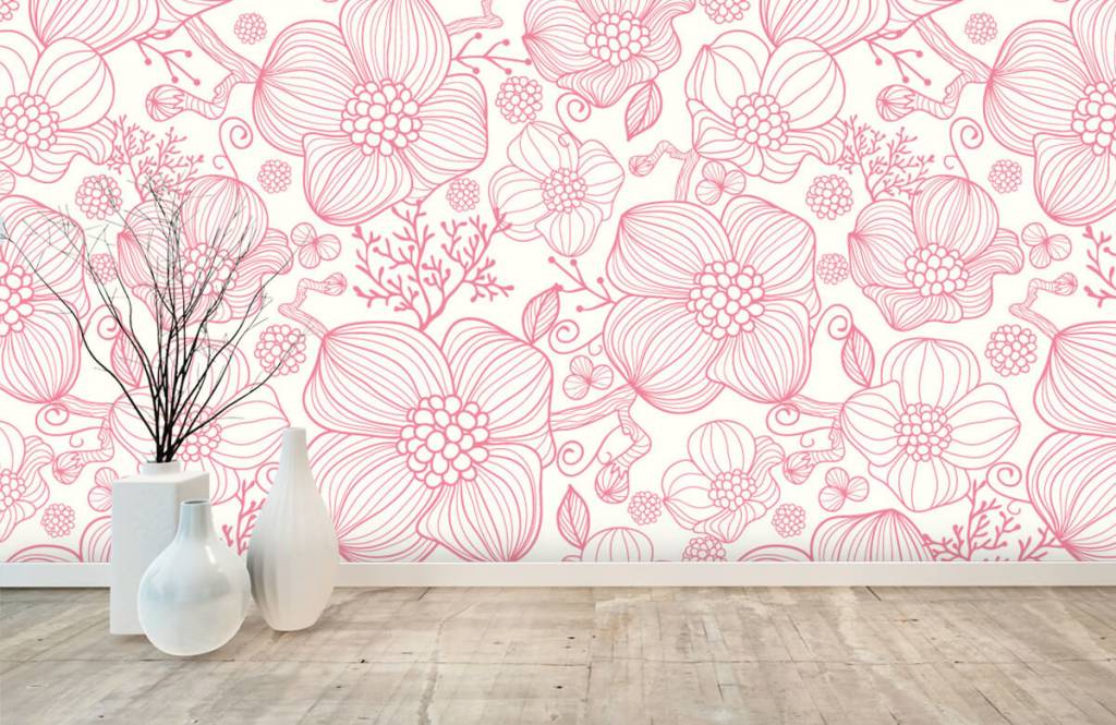 Patterns for Kidsroom - Grandes fleurs roses - Chambre à coucher 8