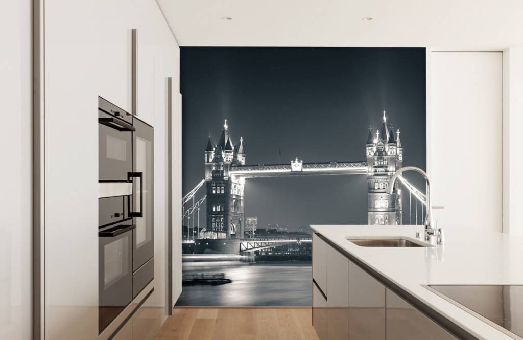 Papier peint noir et blanc - Tower Bridge - Chambre d'adolescent 4