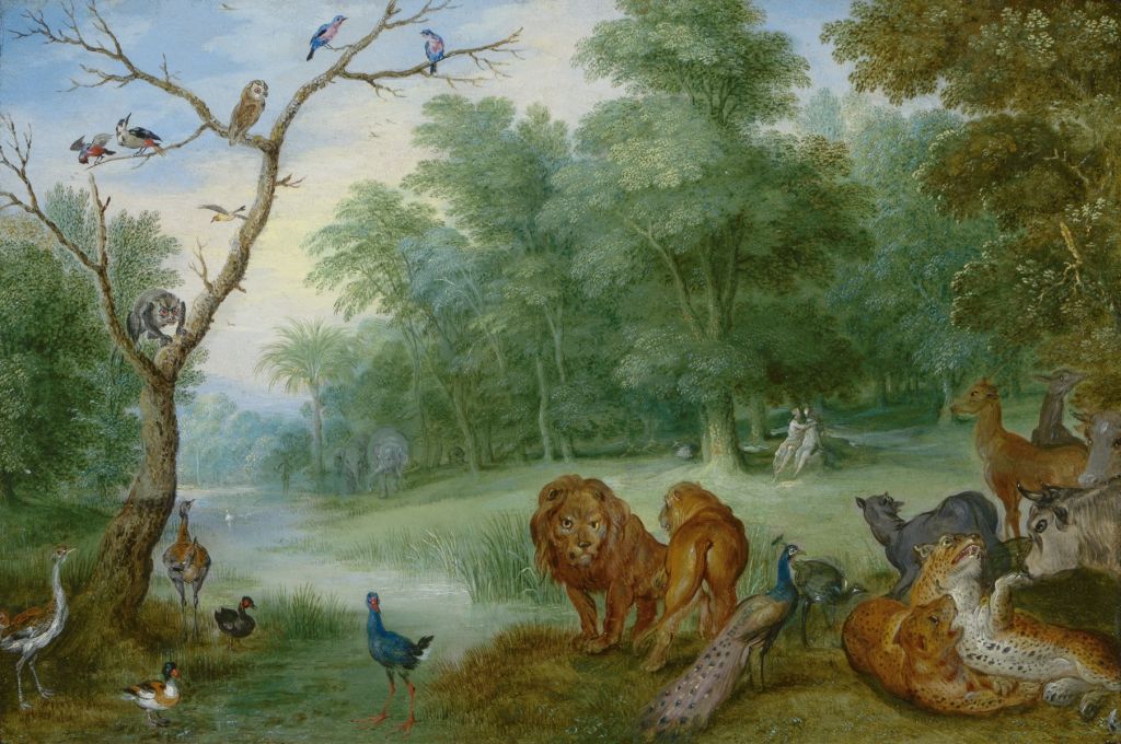 Le paradis avec la chute d'Adam et Eve