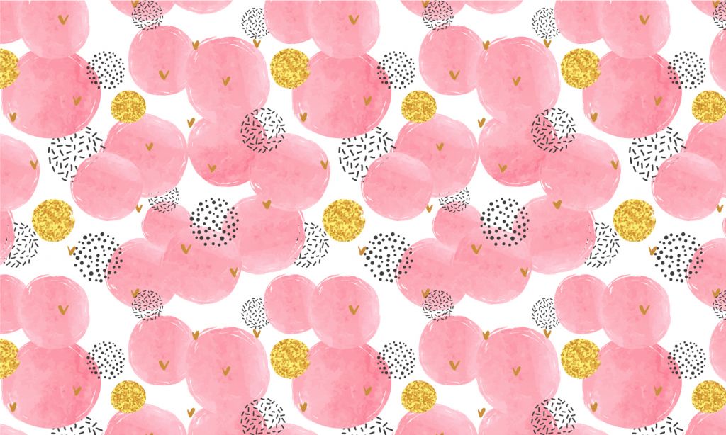 Cercles roses et dorés