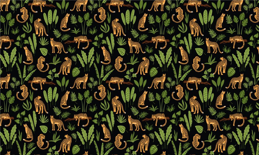 Motif léopard sur fond noir