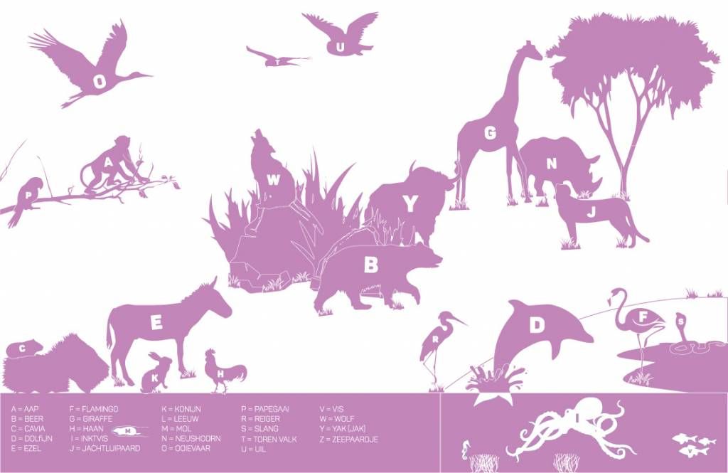 Alphabet animal, rose