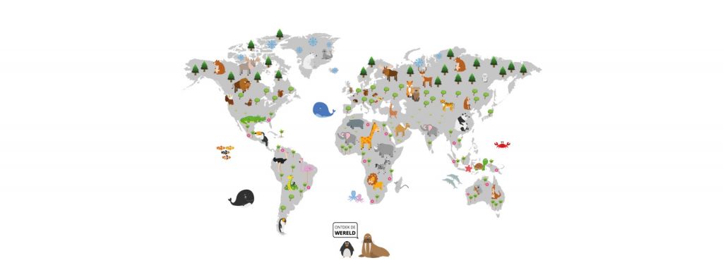 Carte du monde pour les enfants avec fond blanc
