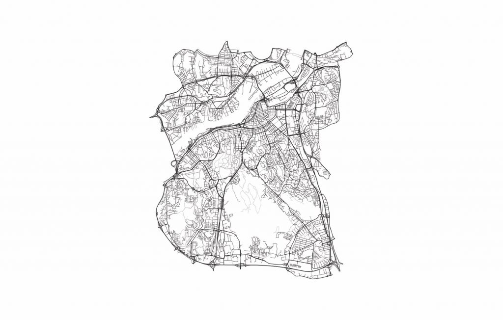 Carte de Göteborg, blanc