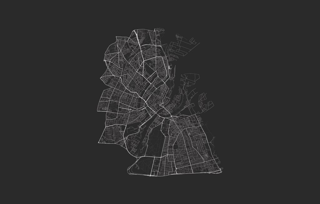 Carte de Copenhague, noir