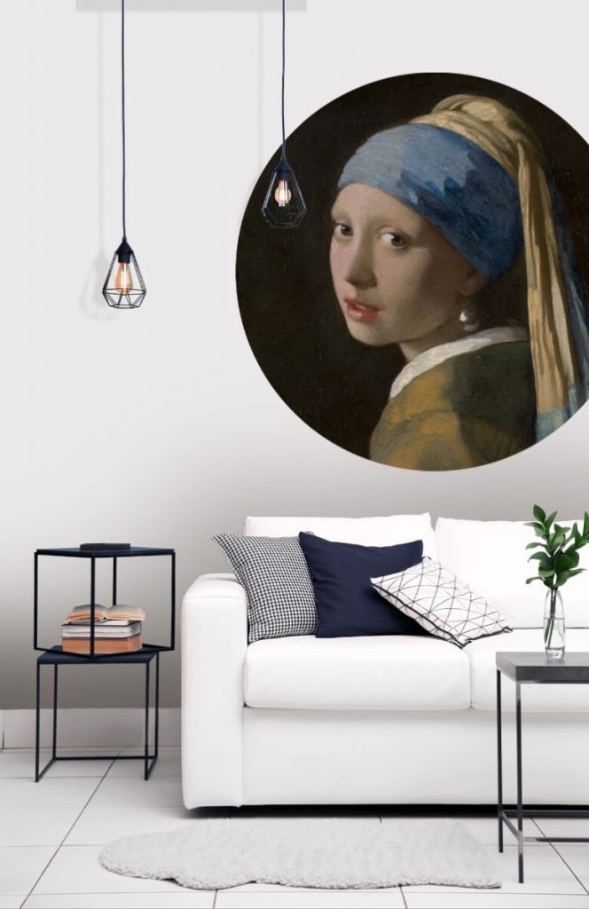 Cercle de papier peint fille avec la perle