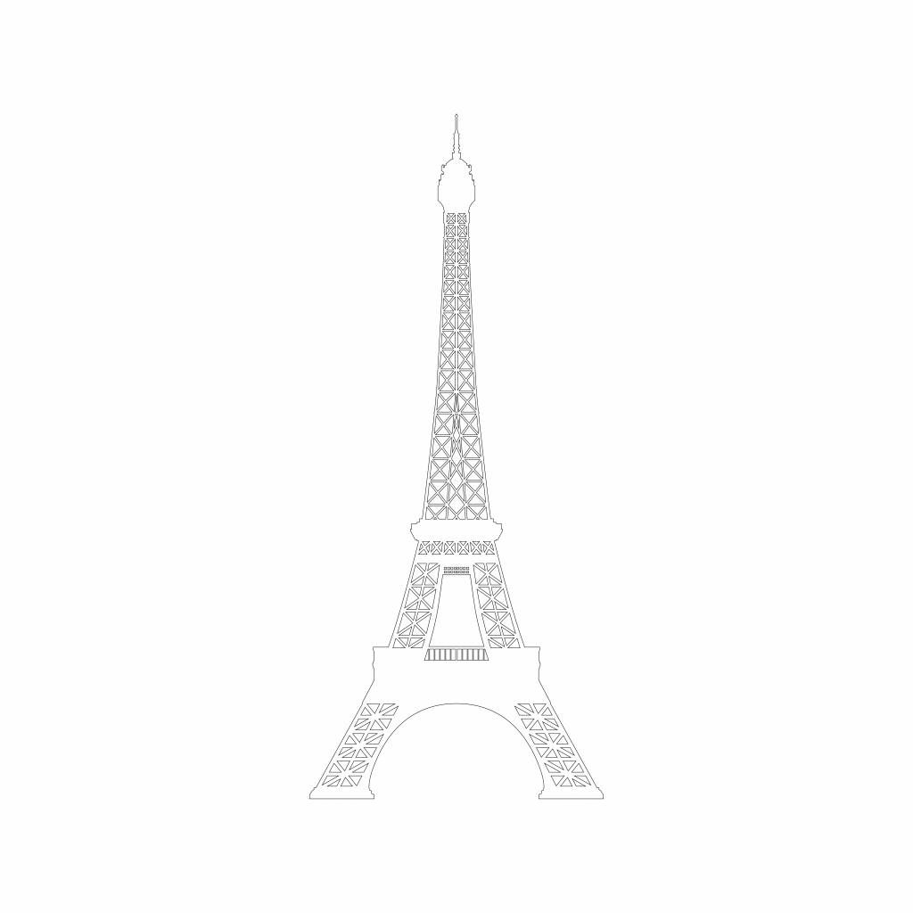 Portrait de la Tour Eiffel, blanc