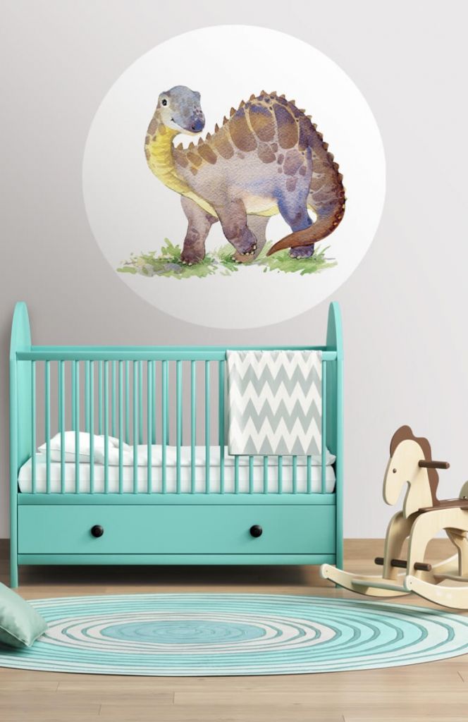 Cercle de papier peint avec un mignon dinosaure