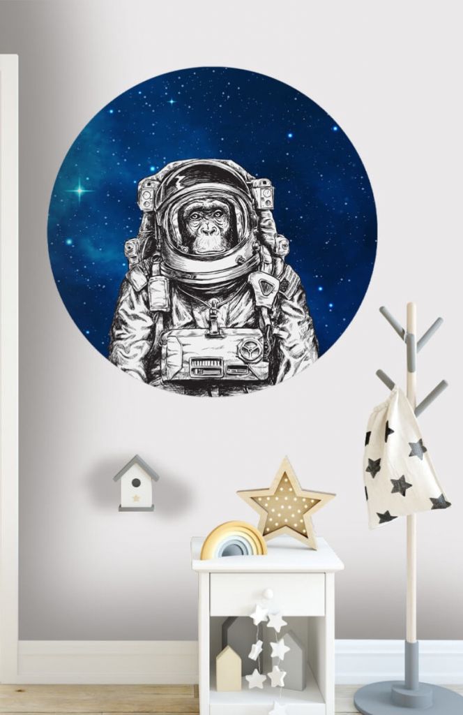 Cercle de papier peint Spacemonkey bleu
