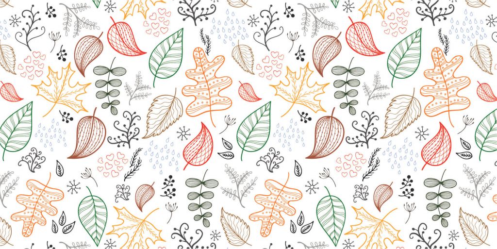 Feuilles d'automne dessinées