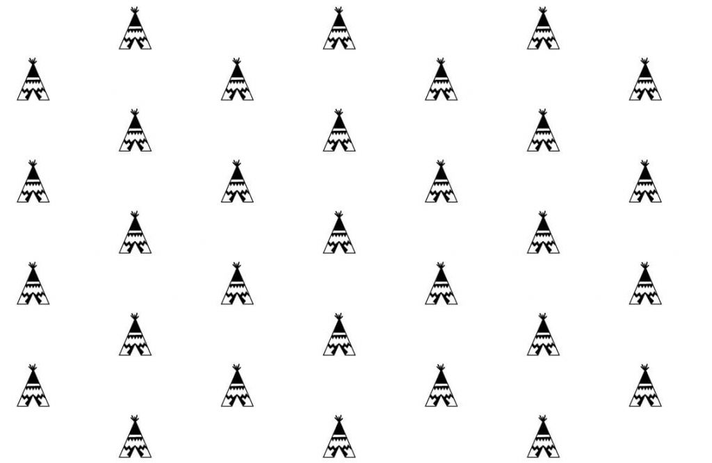 Tentes tipis en noir et blanc