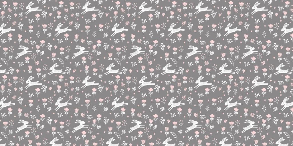 Lapins et fleurs
