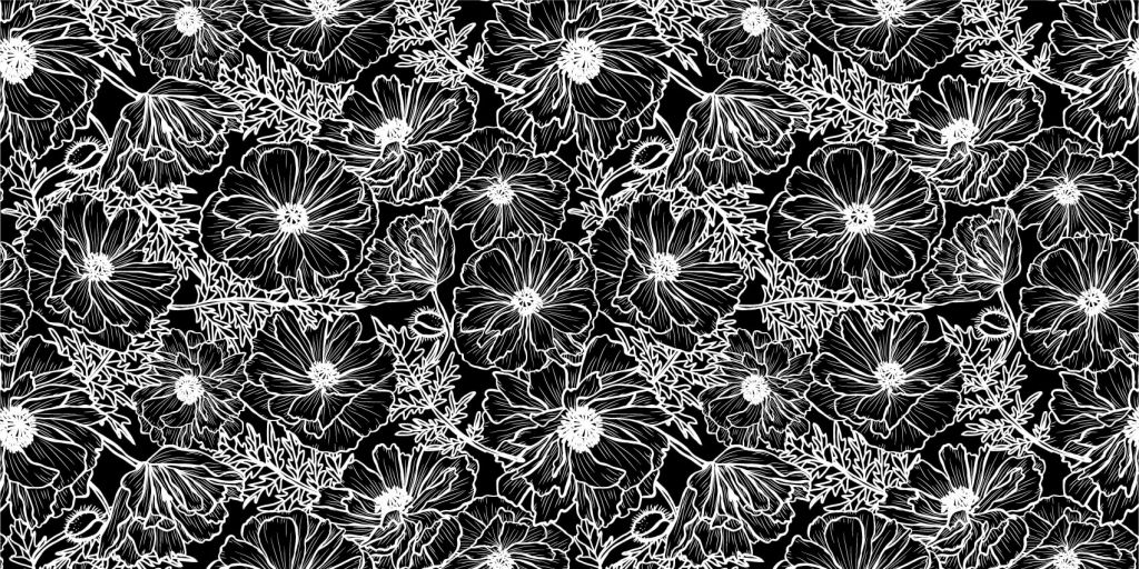 Fleurs noires et blanches