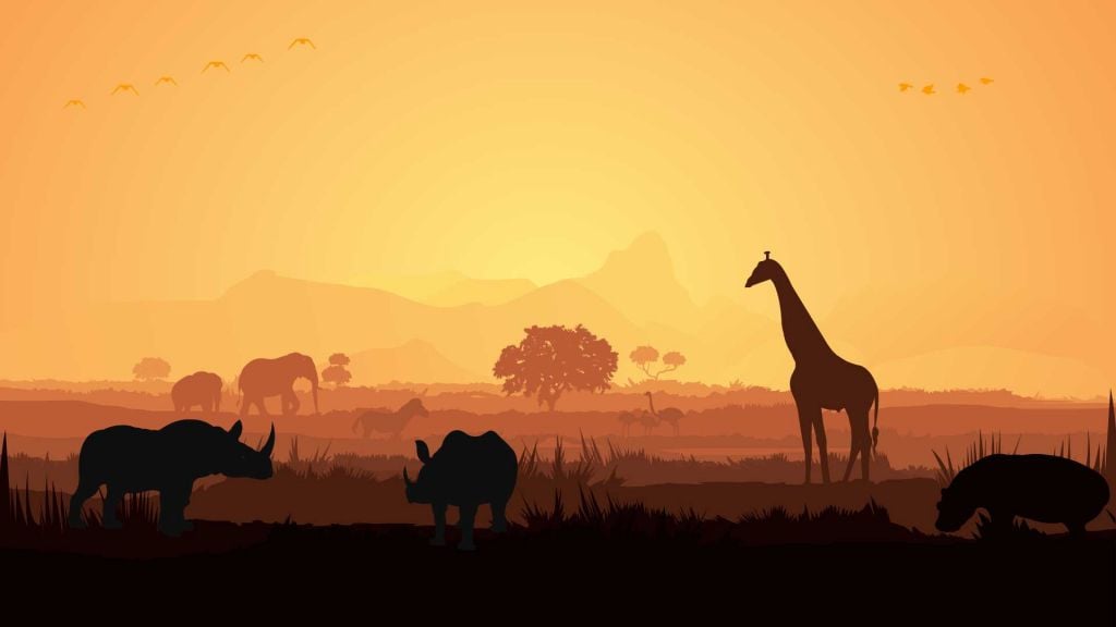 Les animaux sauvages dans la savane