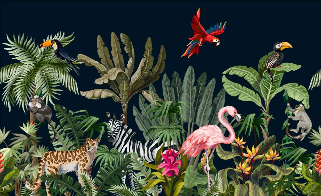 Animaux de la jungle colorés