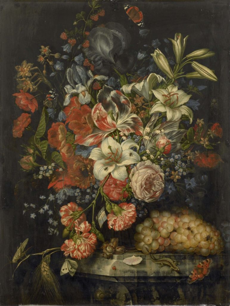 Nature morte avec des fleurs et des fruits