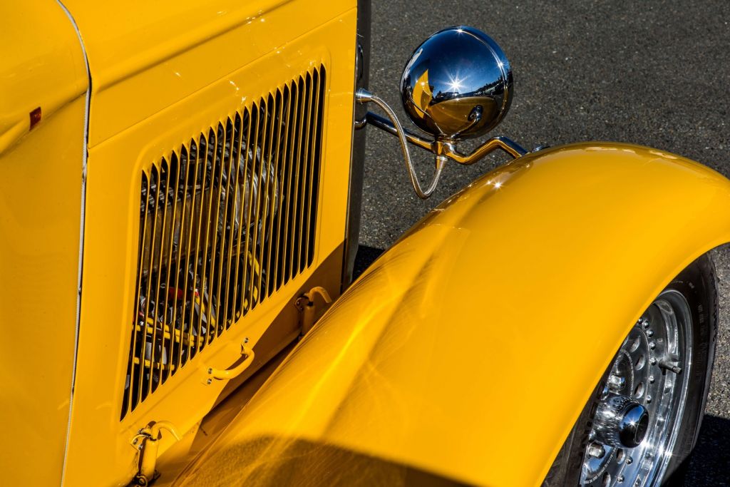 Détail du vieux bus jaune