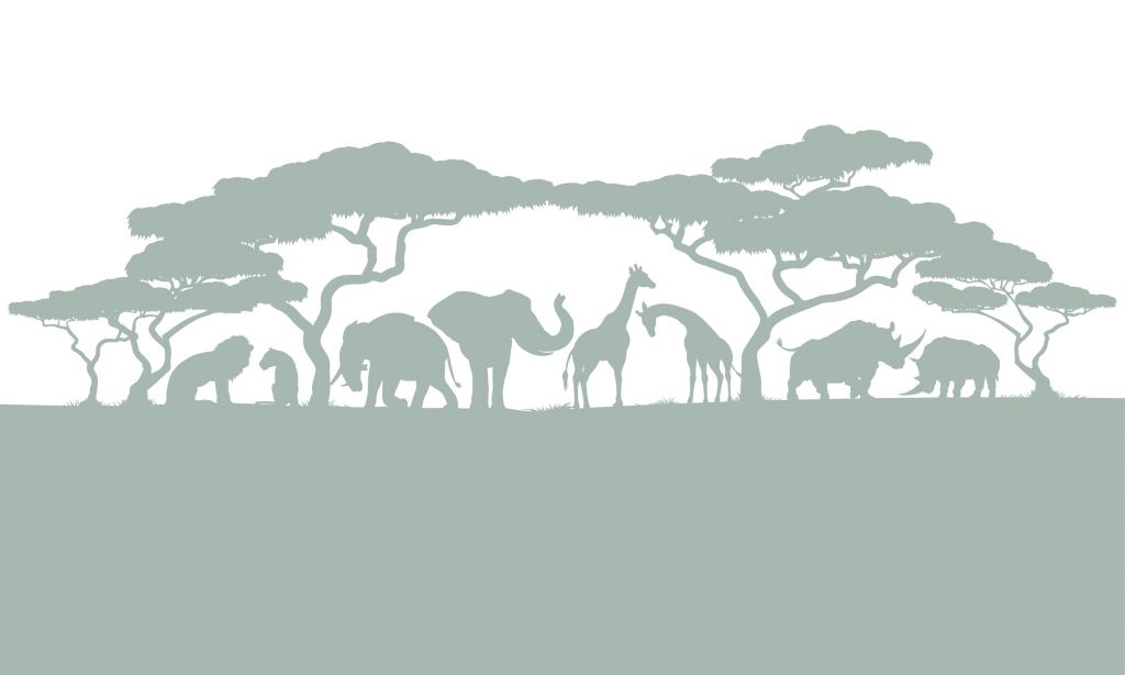 Silhouettes d'animaux de safari, vert clair