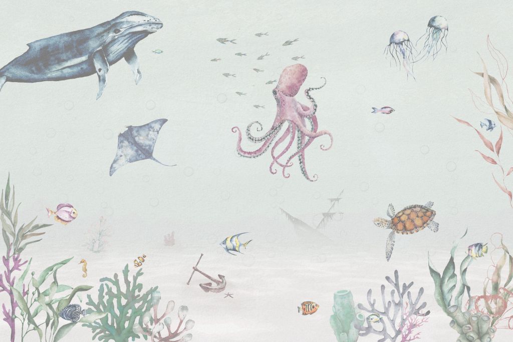Le monde sous-marin des peintures à l'eau