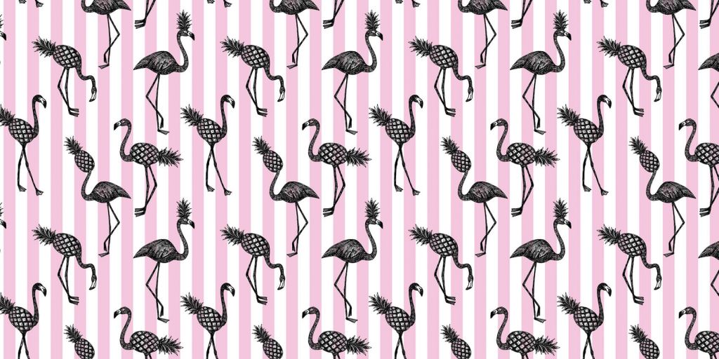 Flamants et ananas