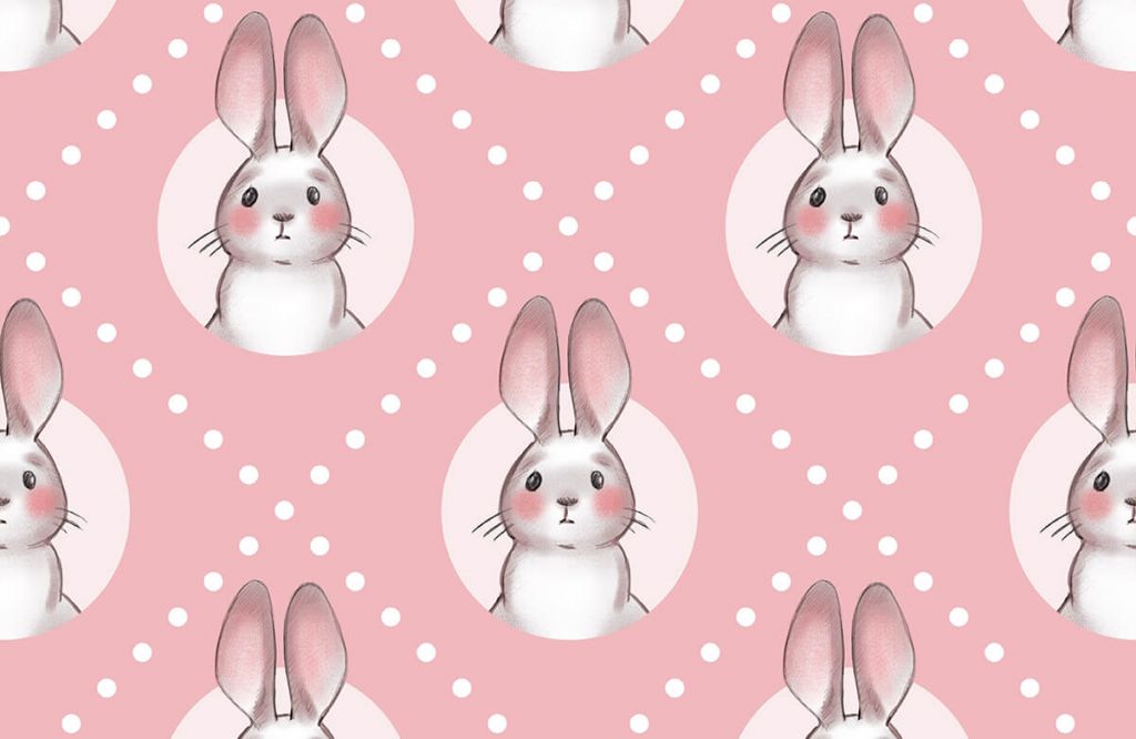 Motif de lapin rose