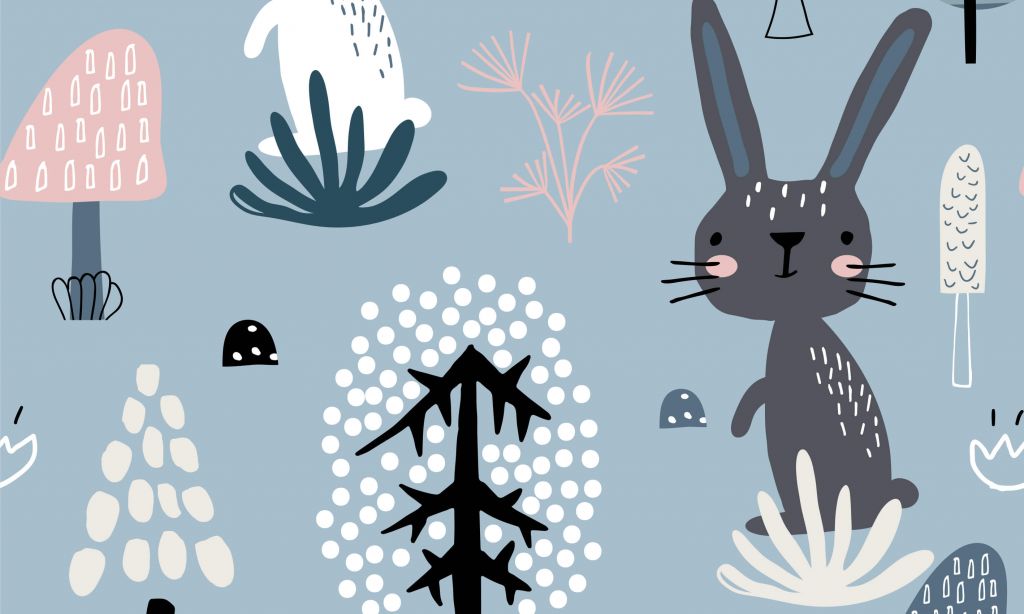 Motif de lapin bleu