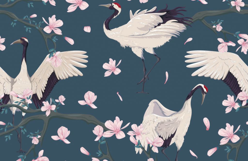 Grues et magnolias