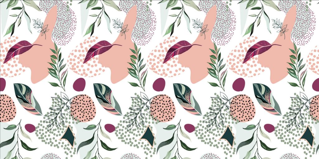 Motif Fleurs et brindilles