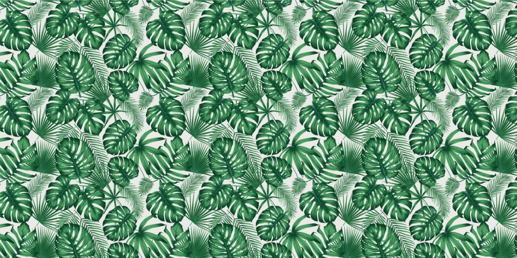 Motif Feuilles tropicales, vertes