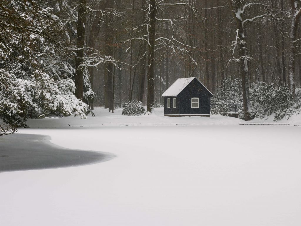 Chalet dans la neige