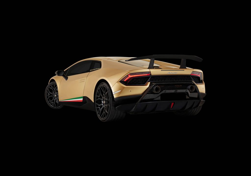 Lamborghini Huracán - Côté arrière gauche, noir