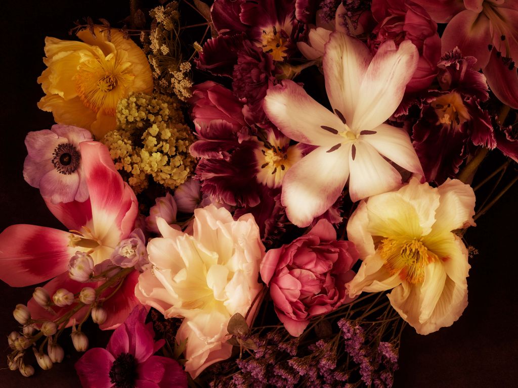 Magnifique guirlande de fleurs colorées