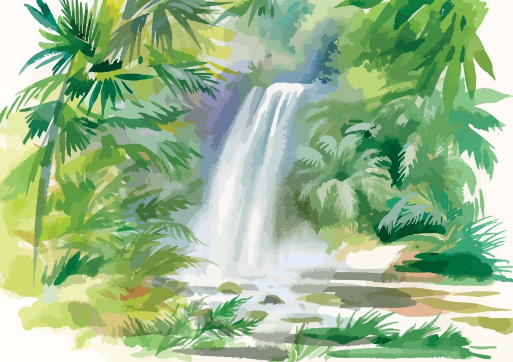 Illustration d'une chute d'eau