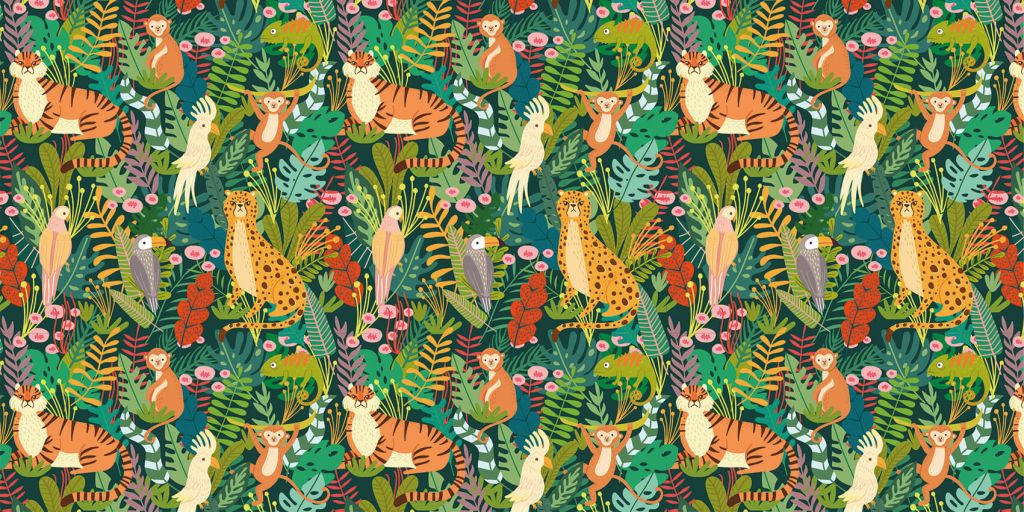 Motif d'animaux colorés