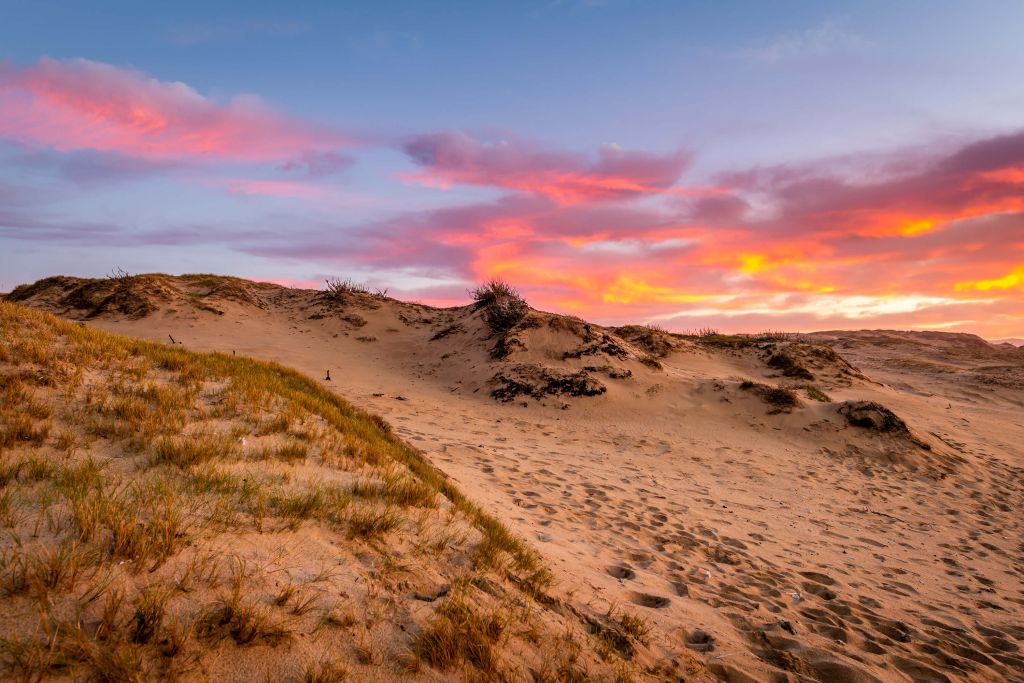 Coucher de soleil depuis les dunes