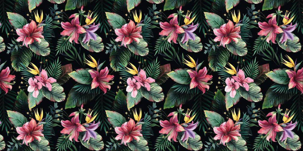 Fleurs aquarelles tropicales