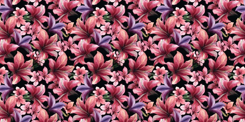 Fleurs roses et violettes