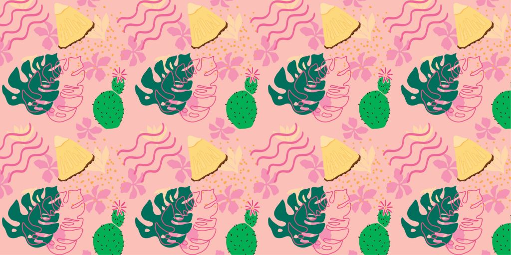 Motif rose tropical