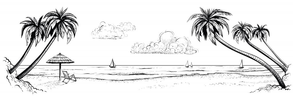 Plage en noir et blanc