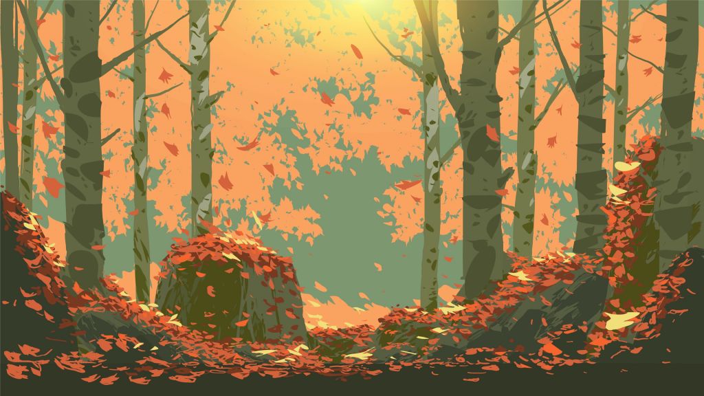 Illustration d'une forêt d'automne